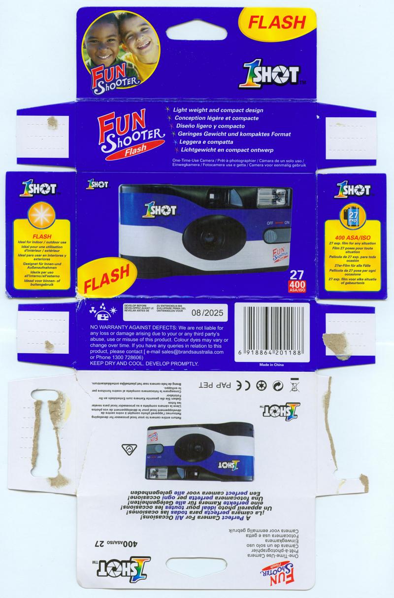 1Shot Fun Shooter Flash Disposable Camera film box outside