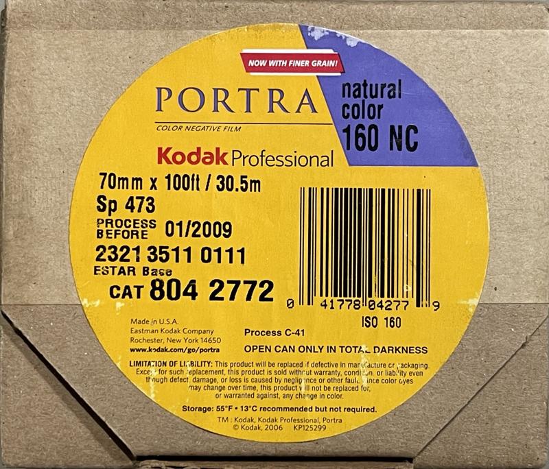 Kodak Portra 160 NC 70mm film box outside