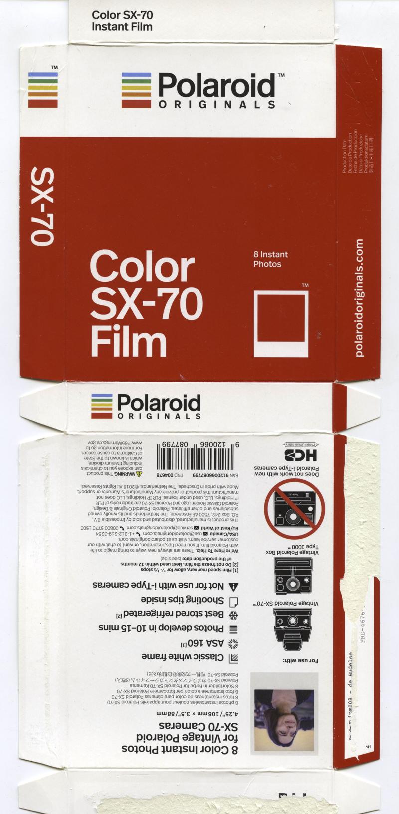 Polaroid Originals Color SX-70 Film Instant Integral Film film box outside