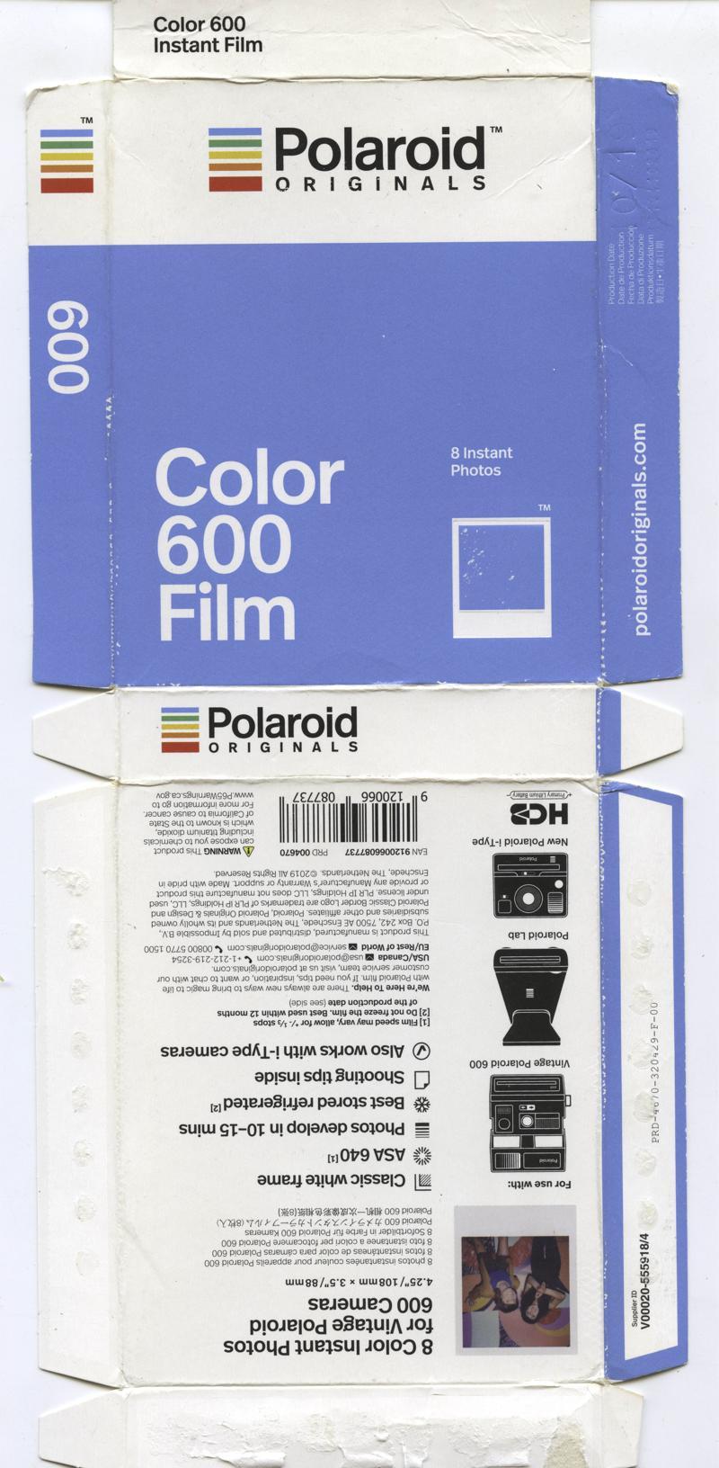 Polaroid Originals Color 600 Film Instant Integral Film film box outside