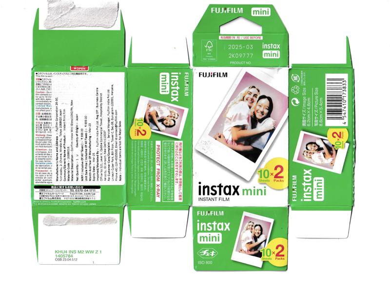 Fujifilm Instax Mini Instant Integral Film film box outside
