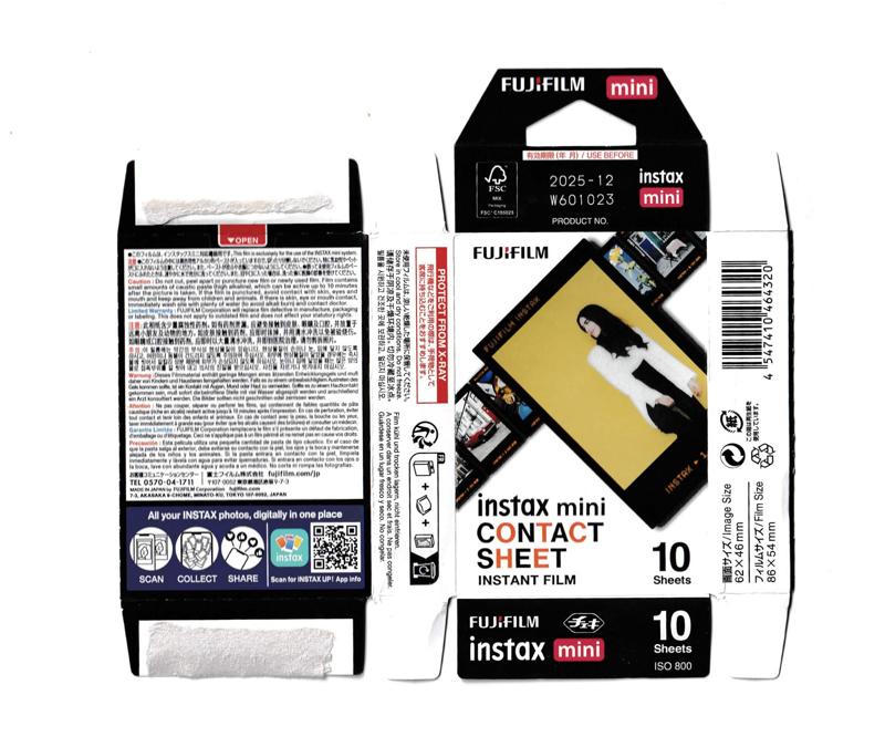 Fujifilm Instax Mini Contact Sheet Instant Integral Film film box outside