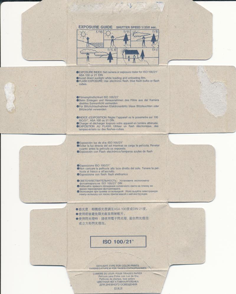 Konica SXG 100 35mm film box inside