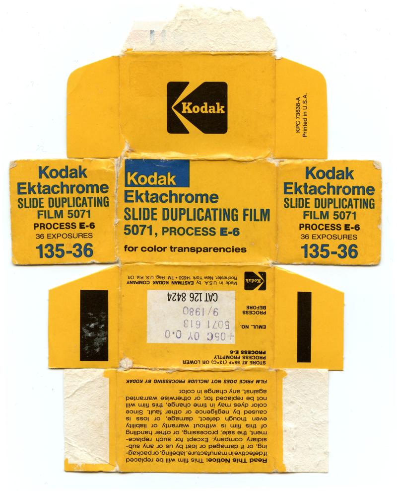 Kodak Ektachrome Slide Duplicating Film 5071 35mm film box outside