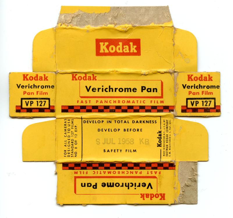Kodak Verichrome 127 film box outside