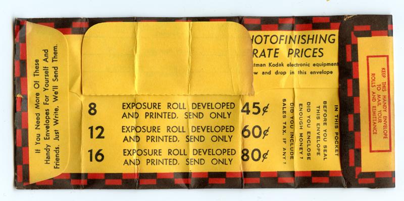 Kodak Verichrome 127 film box processing envelope