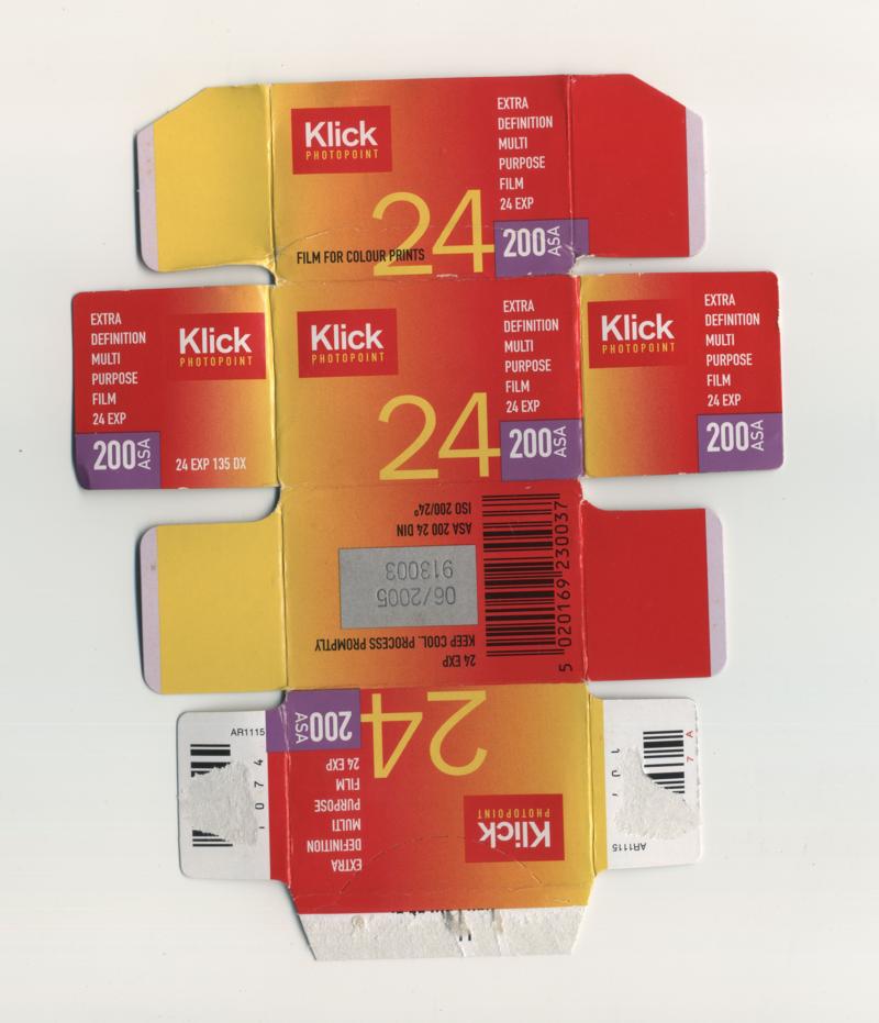 Klick Extra Definition Multi Purpose Film 35mm film box outside